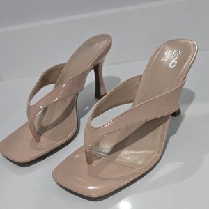 Mix No. 6 Tan Heeled Thong Sandals